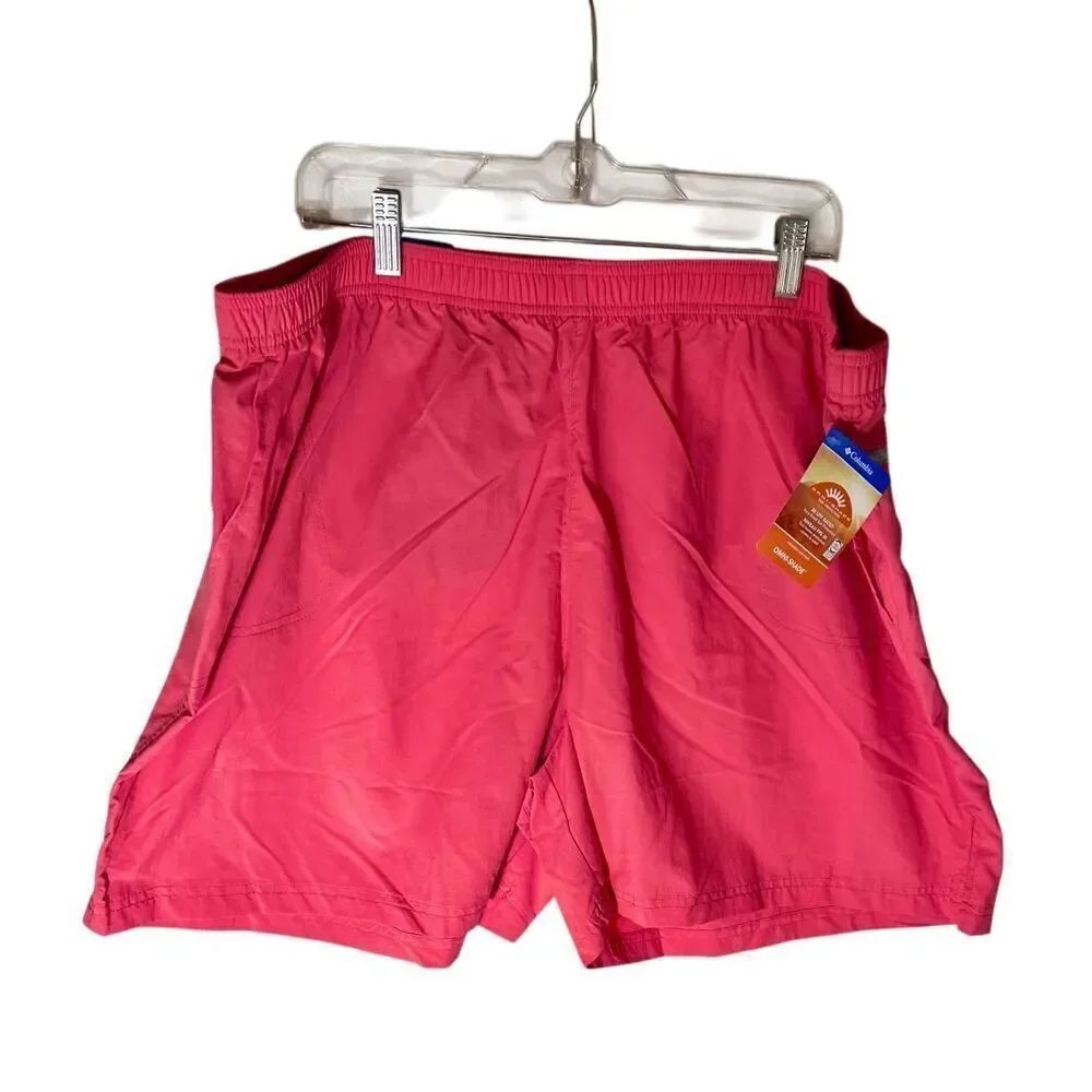 NWT Columbia Shorts Women Size XXXL Pink Nylon Elastic Waist Pull-on Pockets